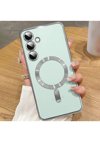 Galaxy S25 Kılıf Kamera Lens ve Hoparlör Toz Korumalı Magsafe Şarj Özellikli Esnek Silikon
