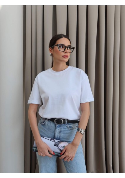 Bisiklet Yaka Likralı T-Shirt