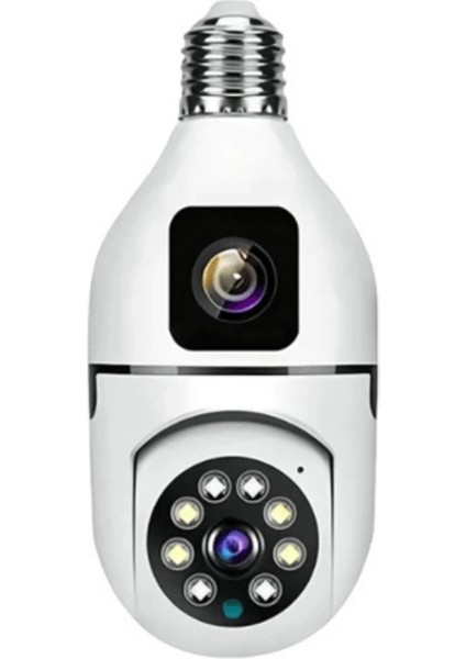 Blue Inter Int- cmr 40 Çift Kameralı 4K Full Hd Hareket Sensörlü 360 Derece Başlıklı Güvenlik Kamerası