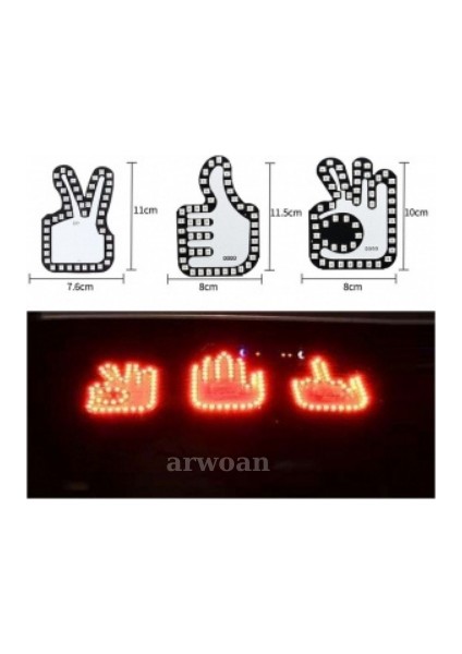 Araba Interaktif Parmak Işığı Çok Fonksiyonlu Uyarı Anti-Arka Çarpışma Işığı fırsatları