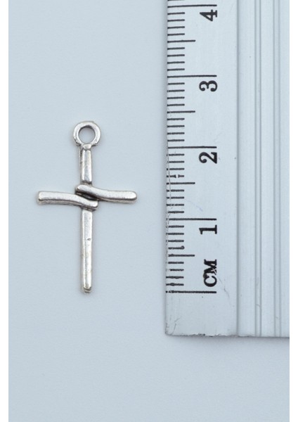 Minimal Haç Kolye Ucu - Antik Gümüş Kaplama - Kod:235