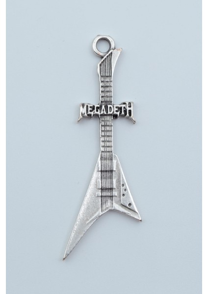 Megadeth Elektro Gitar Gümüş Kaplama Kolye Ucu