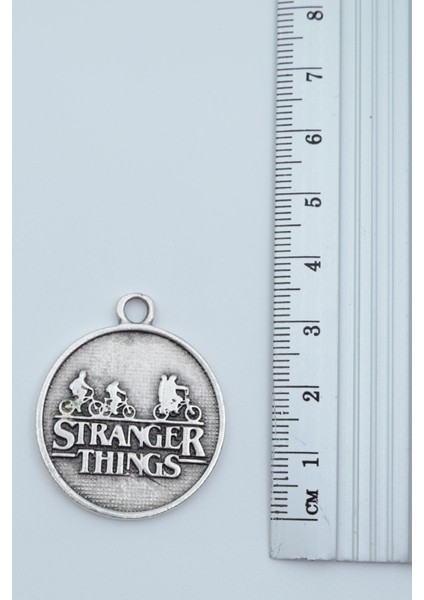 Stranger Things Gümüş Kaplama Deri İp Kolye