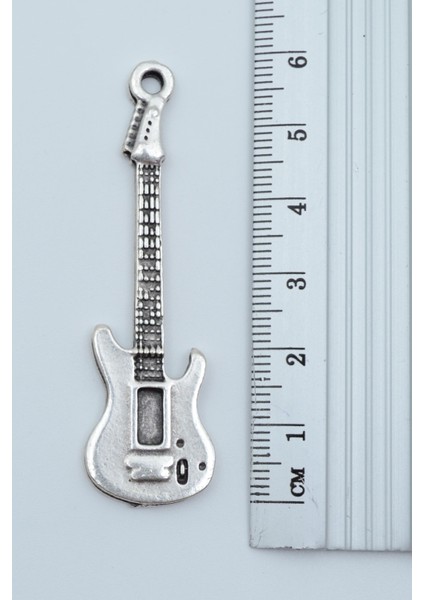 3'lü Klasik Elektron Gitar Kuru Kafa Gitar Gümüş Kaplama Kolye Seti