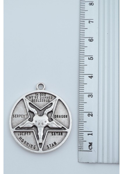 3'lü Lucifer Morning Star Pentagram Pagan Keçi Şeytan Gümüş Kaplama Kolye Seti modelleri