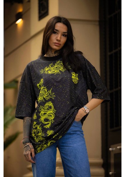 Barcelona Ejderha Oversize Unisex T-Shirt fiyatları