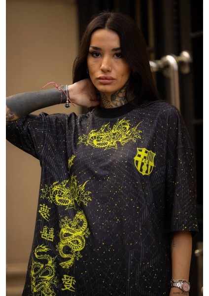 Barcelona Ejderha Oversize Unisex T-Shirt indirimleri