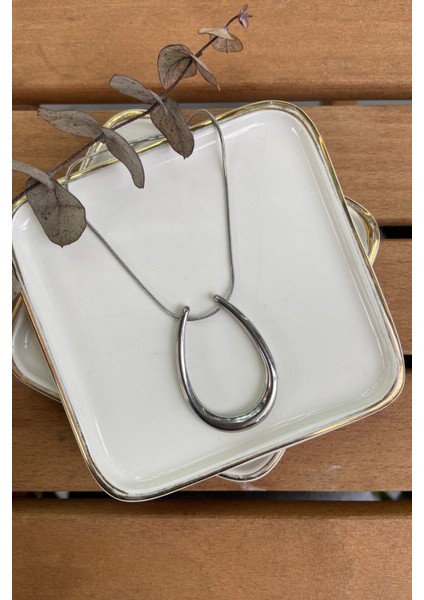 Nal Kolye Silver 86 cm Çelik