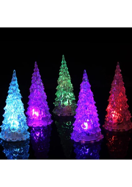 Renkli LED Işıklı Çam Ağacı 17 cm Işıklı Çam Ağacı Işıklı Yılbaşı Ağacı Vıp Rgb Pıne Tree LED Lıght