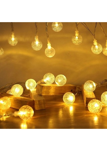 Crystal Warm LED Light Ball Gün Işığı Kristal Top LED Işık Yılbaşı Ağacı Işığı Sarı Noel Işığı 220 V fiyatları