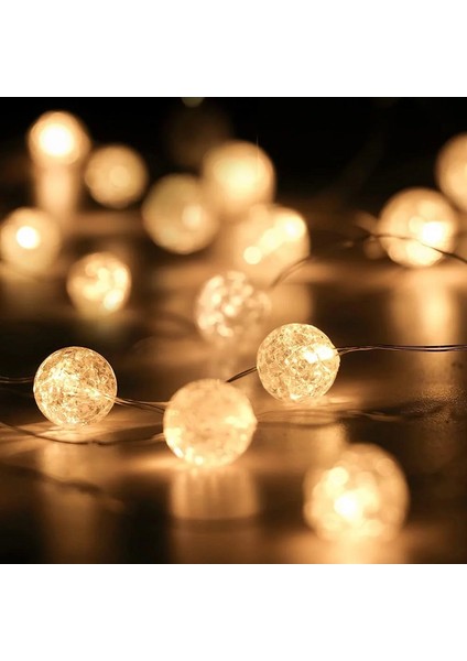 Crystal Warm LED Light Ball Gün Işığı Kristal Top LED Işık Yılbaşı Ağacı Işığı Sarı Noel Işığı 220 V indirimleri