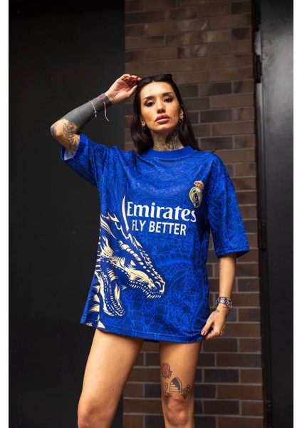 Real Madrid Ejderha Oversize Unisex T-Shirt