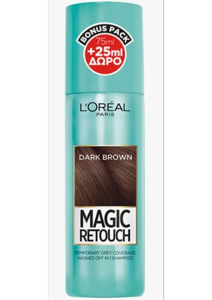 Magic Retouch Beyaz Saçlar İçin Koyu Kahverengi Saç Boyası 100 ml