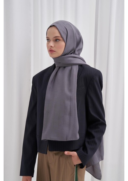 Monogram Jakar Italyan Ipekli Şal Füme