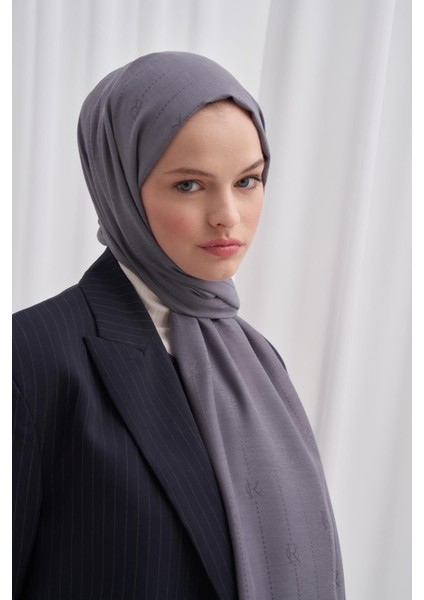 Monogram Jakar Italyan Ipekli Şal Füme
