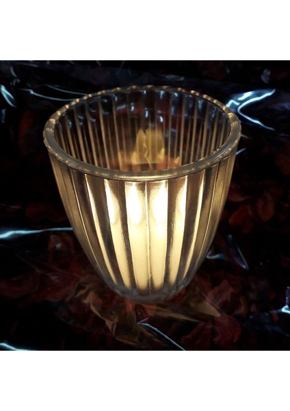 Kır Düğünü Kına Gecesi Dekor Mumluk 14 Adet Büyük Boy Tea Light Cam Mumluk 7 x 4 x 8 cm Cam Mumluk