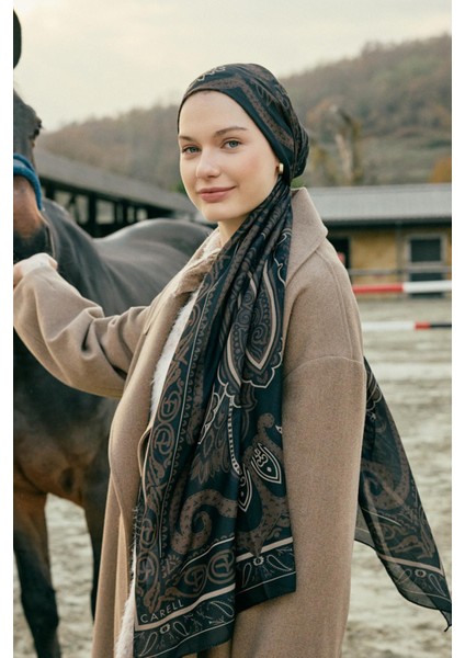 Vintage Acı Kahve Nilla Pamuklu Şal