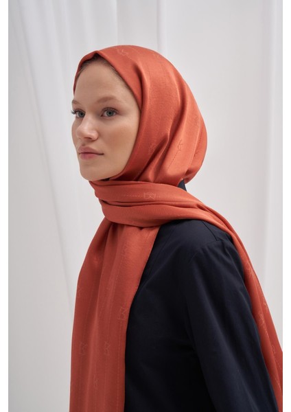 Monogram Jakar Italyan Ipekli Şal Kiremit