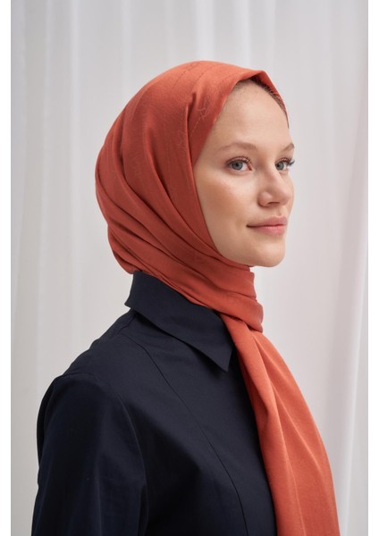 Monogram Jakar Italyan Ipekli Şal Kiremit