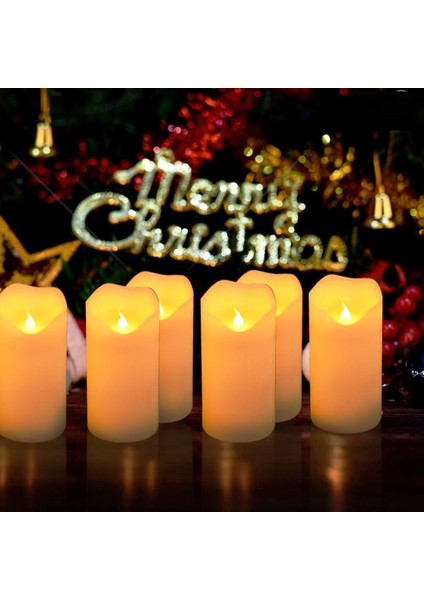 Özel Tasarım Titrek Işıklı Mum LED Mum Pilli Mum LED Light Candles Işıklı Kına Düğün Mumları 24 Adet