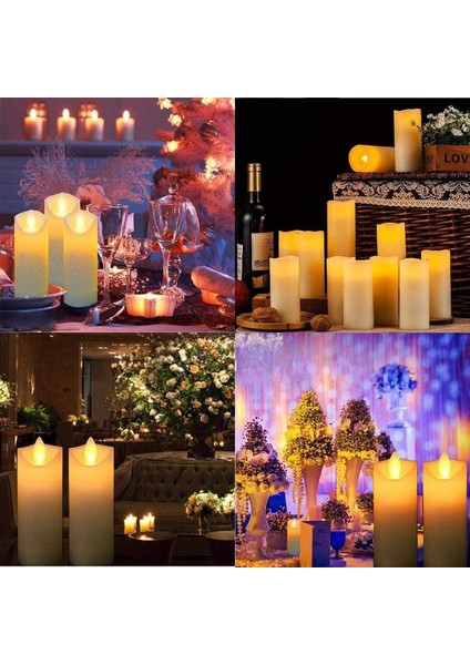 Özel Tasarım Titrek Işıklı Mum LED Mum Pilli Mum LED Light Candles Işıklı Kına Düğün Mumları 24 Adet