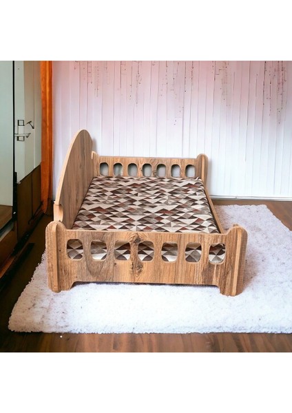 Taht Kedi Köpek Yatağı Ergonomik 40*70 cm Çam Renk ,yıkanabilir Duck Kumaş Minderi ile Beraber