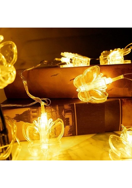 Dekor Düğün Işıkları Kelebek Mandal LED Işık Gün Işığı LED Işık Butterfly Clips LED Pilli LED Işık