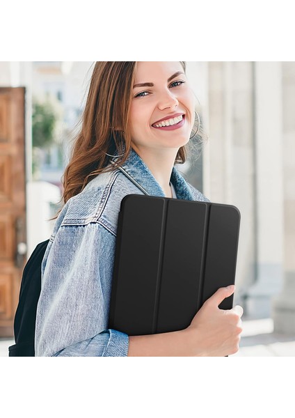 Ipad Air 11 2024/2025 M2/m3 Için Uyku Modlu Yatay Standlı Auto Wake/sleep Soft Slim Tpu Smart Kılıf
