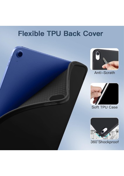 Ipad Air 11 2024/2025 M2/m3 Için Uyku Modlu Yatay Standlı Auto Wake/sleep Soft Slim Tpu Smart Kılıf