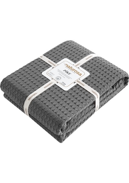 Çift Kişilik Gri Renk Waffle Pike Pamuk 200 x 220 cm