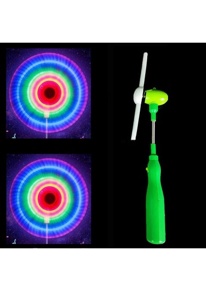 Flashing Light Up LED Spinning Renkli LED Işıklı Dönen Ufo Pervane Sesli Işıklı Yeşil Değirmen Işık