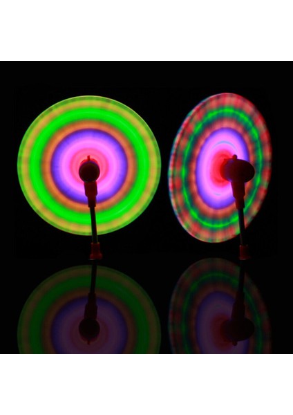 Flashing Light Up LED Spinning Renkli LED Işıklı Dönen Ufo Pervane Sesli Işıklı Yeşil Değirmen Işık fırsatları