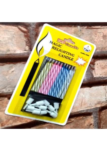 Magıc Relıghtıng Candle Bırthday Vıp Kalite Sihirli Pasta Mumu Üfle Sönsün Bekle Tekrar Yansın 10 Adet