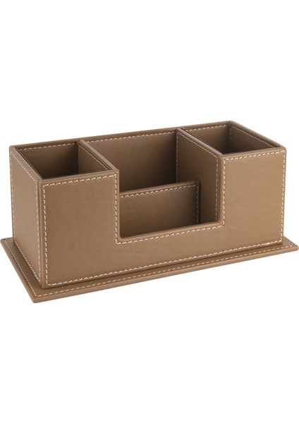 Masaüstü Deri Organizer Kalemlik 4 Gözlü Desktop Organizer Rainbow Vegan 10X12X25 Cm.