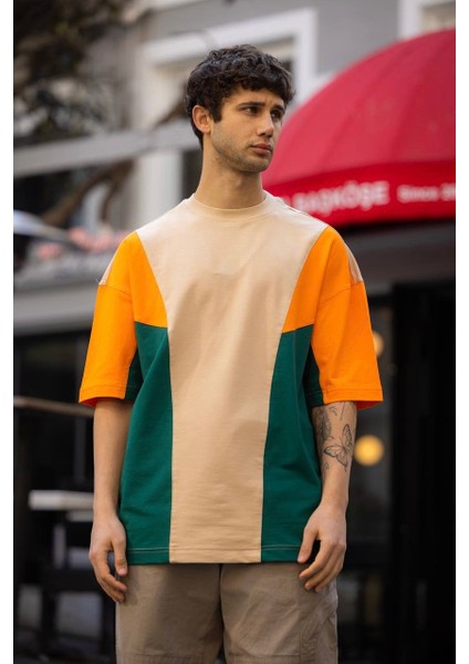 Parçalı Oversize Unisex T-Shirt