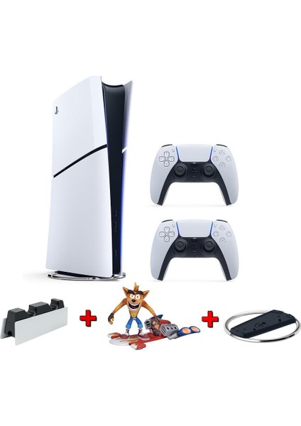 Playstation 5 Slim Dijital 1tb + 2.kol + Şarj Stand + Dikeystand +Figür