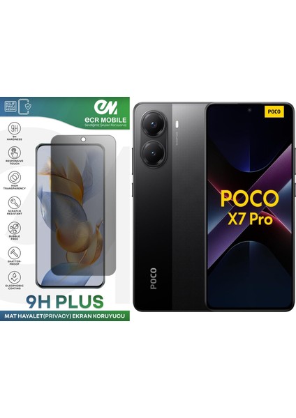 Poco X7 Pro Ekran Koruyucu Tam Uyumlu 9h Esnek Nano Kırılmayan Mat Hayalet(Privacy)