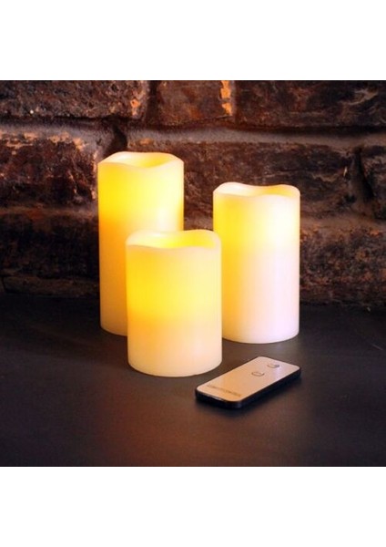 Warm Light LED Remote Control Electronic Candle Kumandalı Gün Işığı Işıklı Mum 3lü Set Işıklı Mum fırsatları