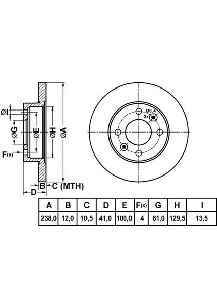 -50400 - Fren Disk Ön R9 R11 4 Bijon 238MM