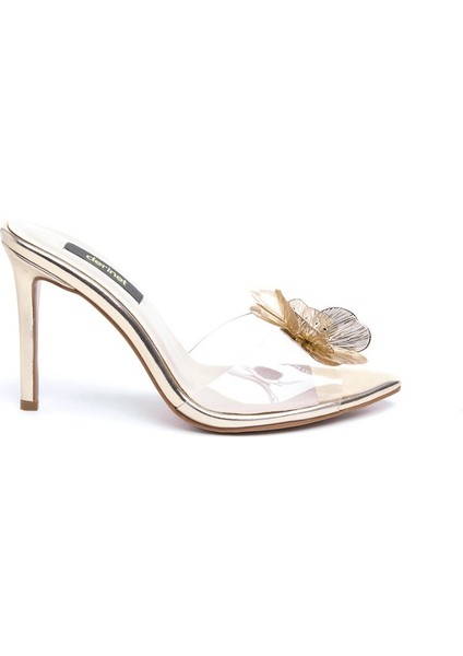 Çiçek Aksesuarlı Şeffaf Kadın Terlik