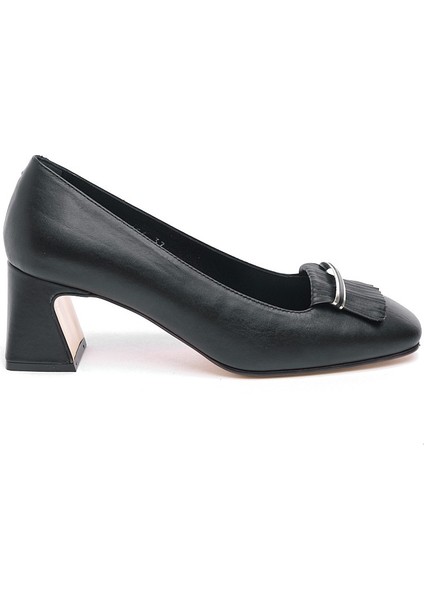 Hakiki Deri Tokalı Kadın Topuklu Ayakkabı