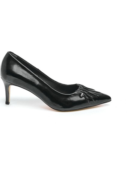 Hakiki Deri Kalın Topuk Kadın Stiletto