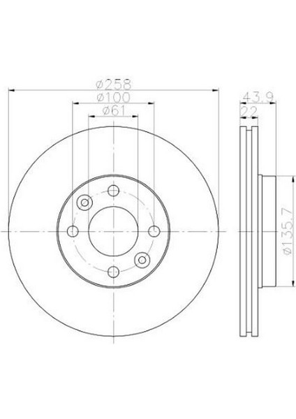 -50413 - Fren Disk Ön Clıo Iv Zoe Kangoo Iıı Captur / Dokker Lodgy / Cıtan 4 Bijon 258MM