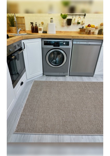 Halı Pandora 2412 Bej Yıkanabilir Yumuşak Dokulu Modern Ince Dokuma Şık Makine Halısı indirimleri