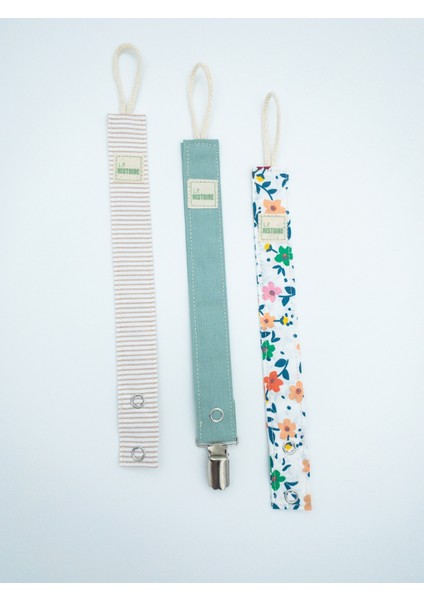 3'lü Emzik Askısı - Emzik Zinciri %100 Pamuk - Yıkanabilir fiyatları