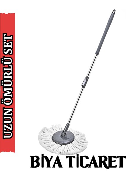 Dönerli Mop Yedek Sap Seti (Yuvarlak Paspas Sapı)