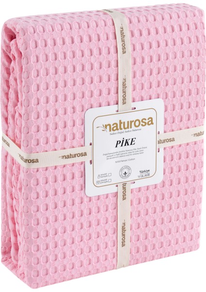 Tek Kişilik Pembe Renk Waffle Pike Pamuk 160 x 220 cm