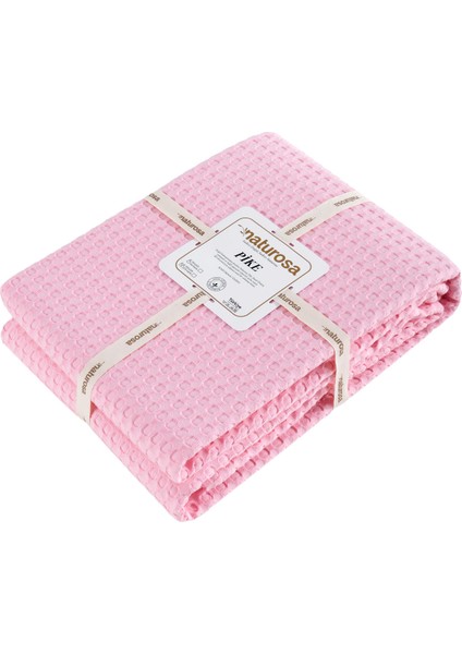 Tek Kişilik Pembe Renk Waffle Pike Pamuk 160 x 220 cm