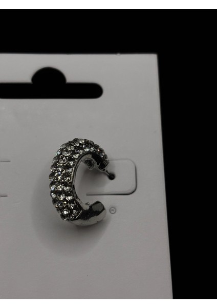 Zirkon Taşlı Gümüş Kaplama Yarım Halka Küpe fiyatları