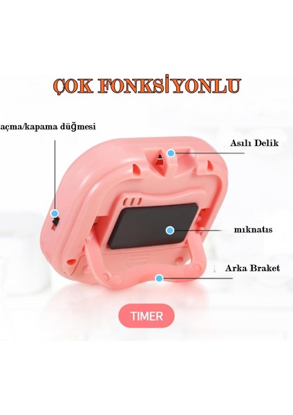 Çok Fonksiyonlu Mıknatıslı Dijital Kronometre-Mutfak Zamanlayıcısı,ders Çalışma Sınav Zamanlayıcısı